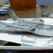 Airfix 1/48 Sea Vixen with AlleyCat FAW1 conversion in progress